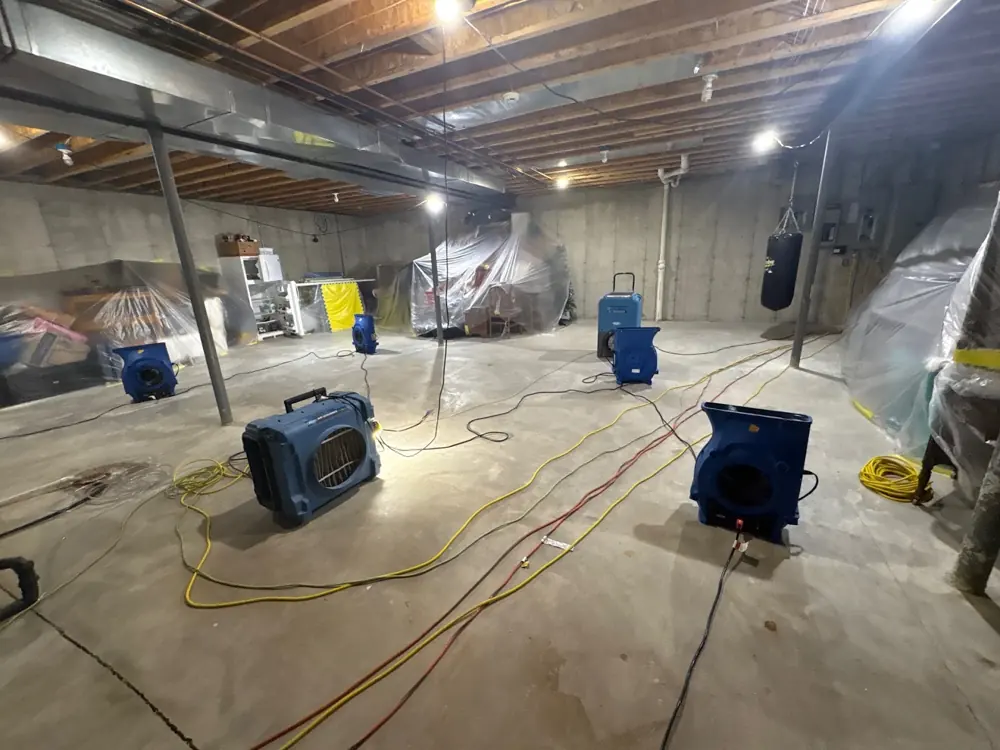 Restoration equipment on an Atlanta job