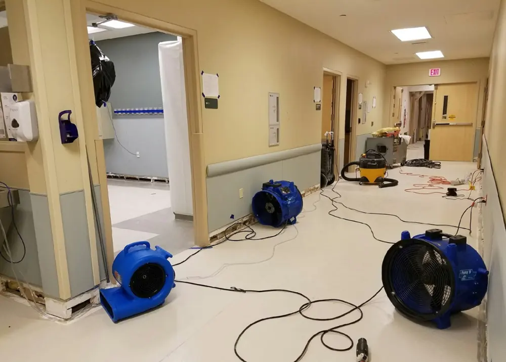 Restoration equipment on an Atlanta job