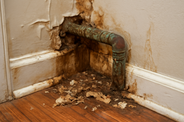 Corroded Pipe Water Damage Restoration