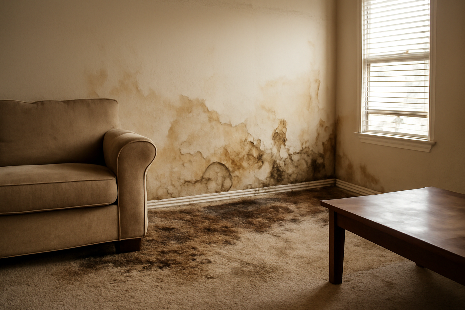 Living Room Water Damage Restoration in Hoschton, GA